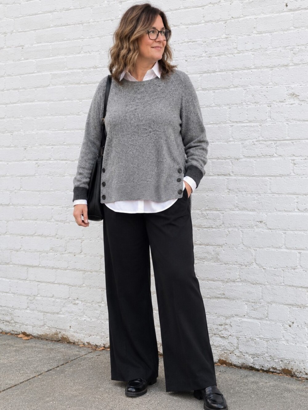 J.CREW Colorblock Wool Blend Sweater XL Gray Side Buttons Elbow Patches